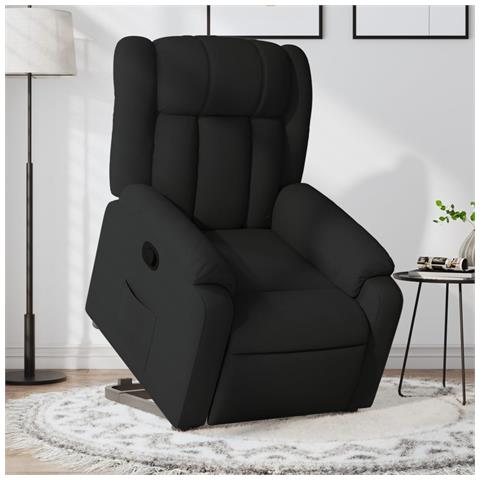 Lusso Casadino -  Poltrona Alzapersona Reclinabile Nera In Tessuto - Foto 8