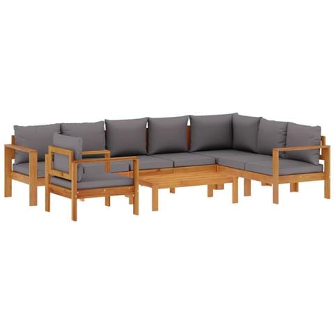 Set Divano da Giardino 6 pz con Cuscini in Massello di Acacia - Foto 1