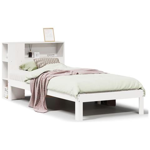 Letto con Libreria senza Materasso 75x190 cm in Legno Pino - Foto 1