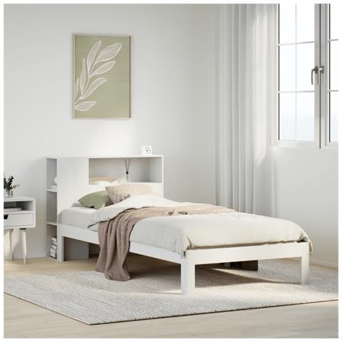 Letto con Libreria senza Materasso 75x190 cm in Legno Pino - Foto 2