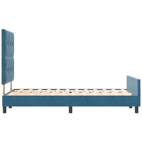 Struttura Letto  Blu Scuro 120x200 cm Velluto - Foto 9