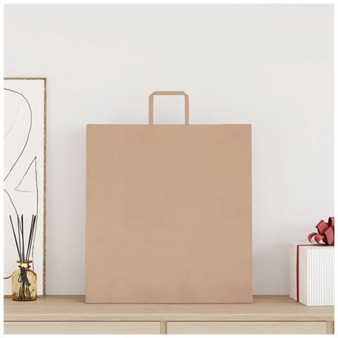 Sacchetti di Carta 250 pz con Manici Marrone 45x17x48 cm - Foto 2