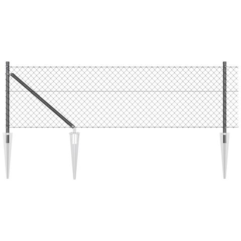 Recinzione a Catena con 7 Picchetti 0.4x10 m Acciaio Zincato - Foto 1