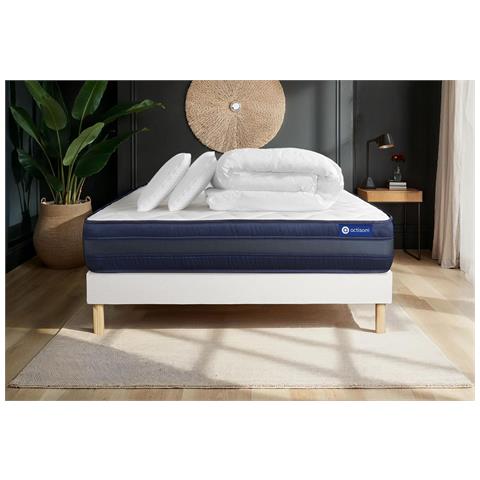 Pacchetto Letto Completo - Materasso 160x200cm + Box Spring Con Doghe (kit) + 2 Cuscini + Piumino - Actimemo Tech - Foto 1