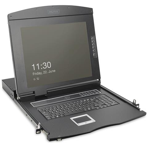 Console modulare 19" HD LCD KVM, 16 porte HDMI, tastiera svizzera - Foto 1