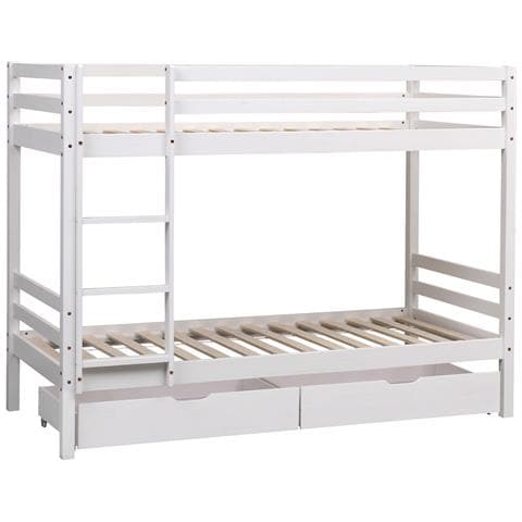 Letto A Castello Per Bambini 190x90cm Bianco Con Cassetti Amber - Foto 1