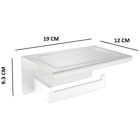 Porta Carta Igienica Da Parete Per Bagno Mensola Acciaio Inossidabile Bianco Appendiabiti - Foto 5