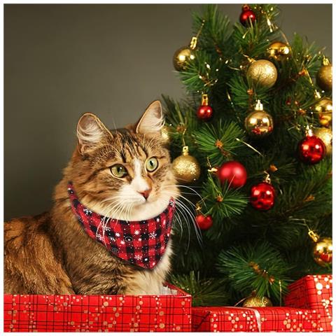 Bandana Collare Per Gatto Fazzoletto Natalizio Natale 3 Pezzi - Foto 2