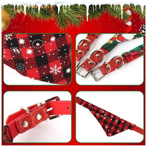 Bandana Collare Per Gatto Fazzoletto Natalizio Natale 3 Pezzi - Foto 4