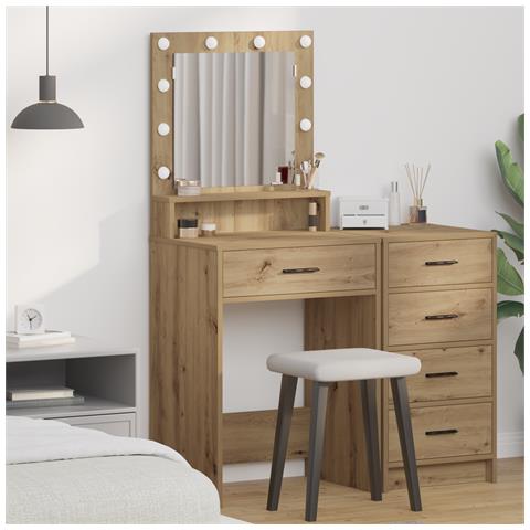 Toeletta  con luci LED in rovere artigianale 50x41x135 cm - Foto 2