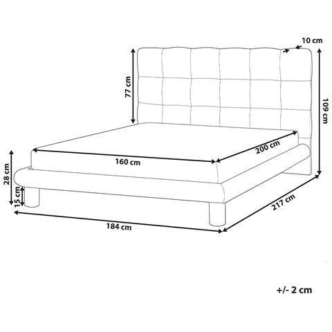 Letto Bouclé Cressat 160 X 200 Cm Bianco Sporco - Foto 8