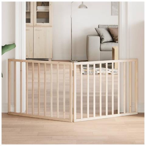 Cancello per Cani Pieghevole 2 Pannelli 160 cm Legno di Pioppo - Foto 2