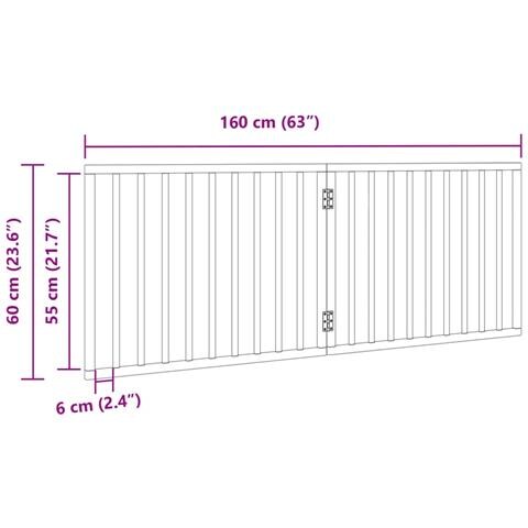 Cancello per Cani Pieghevole 2 Pannelli 160 cm Legno di Pioppo - Foto 9