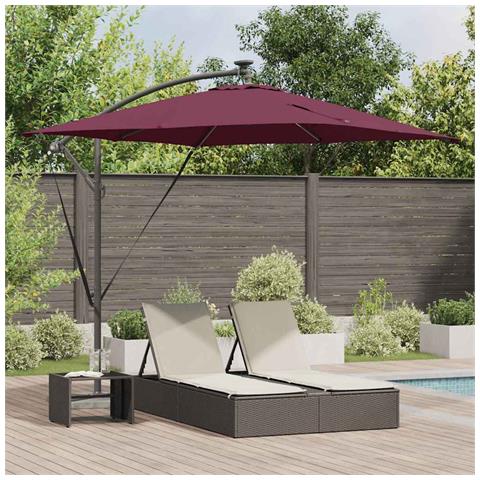 Ombrello a bilanciere a forma di banana Rosso bordò - Foto 2