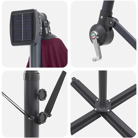 Ombrello a bilanciere a forma di banana Rosso bordò - Foto 9