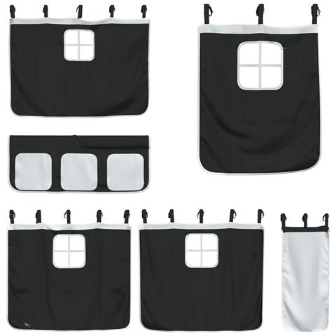 Letto a Castello senza Materasso Bianco e Nero 75x190 cm inPino - Foto 9