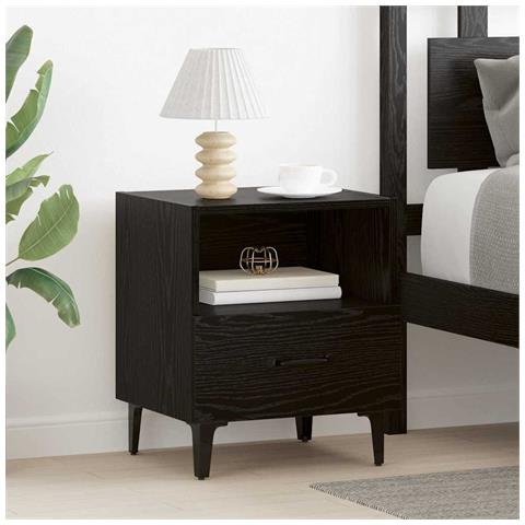 Armadio da Notte 2 pcs Rovere nero 40 x 35 x 47,5 cm - Foto 2