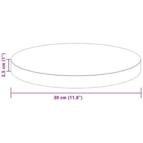 Piano del tavolo Marrone chiaro Ø 30 x 2.5 cm - Foto 8