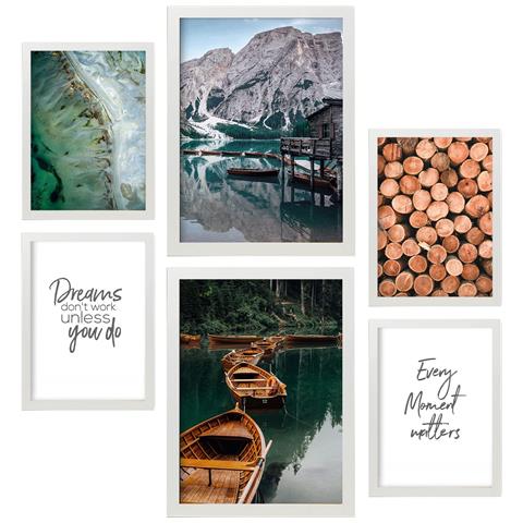 Set Di 6 Stampe Winterberg Pictures Wall Art Print Decoration Poster Interior Design In Art Gallery A3 & A4 Cornice Bianca - Foto 1