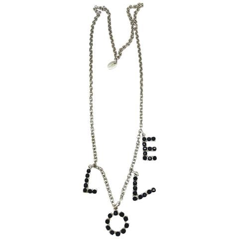 Collana Lunga Mylove, Argento 10µ E Cristallo Sw Nero - Foto 1