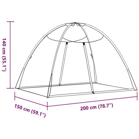 Zanzariera Mongolia con Porte 220 Rete Bianco 200x150x140 cm - Foto 8