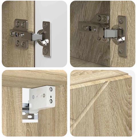 Mobiletto per specchio da bagno rovere sonoma 80 x 17 x 55 cm - Foto 9