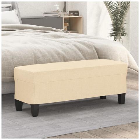 Panca Crema 100x35x41 cm in Tessuto - Foto 2