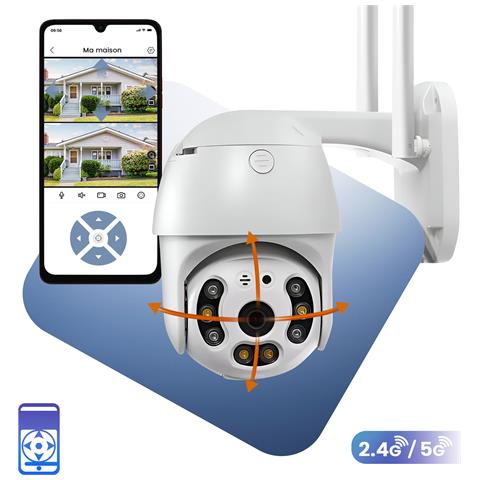 Telecamera Di Sorveglianza Esterna Da 5mp Motorizzata Wi-fi Connessa, Bianco - Foto 2
