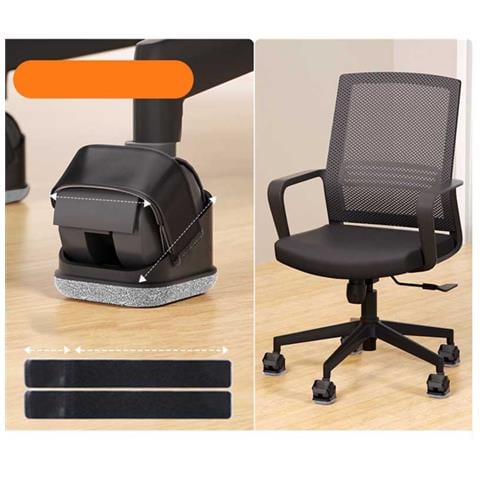 Blocchi Ruote Sedia Neri E Grigio - Confezione Da 5, Compatibili Con Sedie Da Ufficio E Gaming - Foto 2
