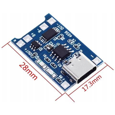 Caricabatterie Li-ion Usb Tipo C 5v 1a - Protezione Scarica | Precisione 1,5% | Dimensioni Compatte 28x17mm | Indicatori Led - Foto 2
