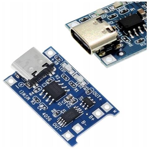 Caricabatterie Li-ion Usb Tipo C 5v 1a - Protezione Scarica | Precisione 1,5% | Dimensioni Compatte 28x17mm | Indicatori Led - Foto 1