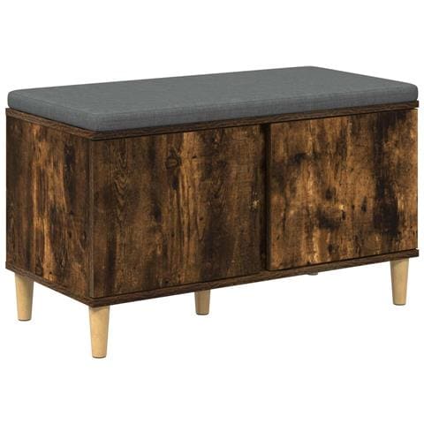 Panca per ingresso con porta Quercia Affumicata 80 x 38 x 46 cm - Foto 1