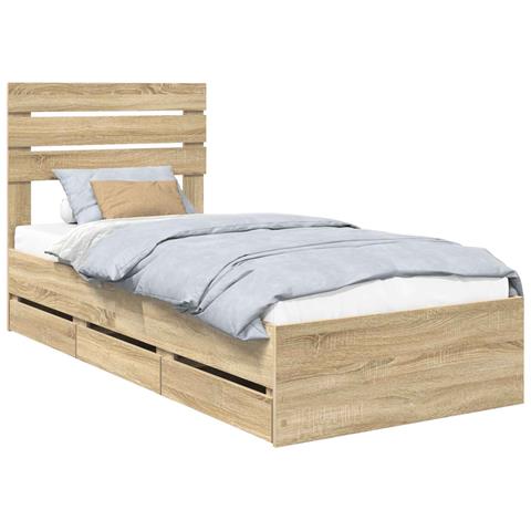 Struttura del letto con cassetto Rovere Sonoma 100 x 200 cm - Foto 1