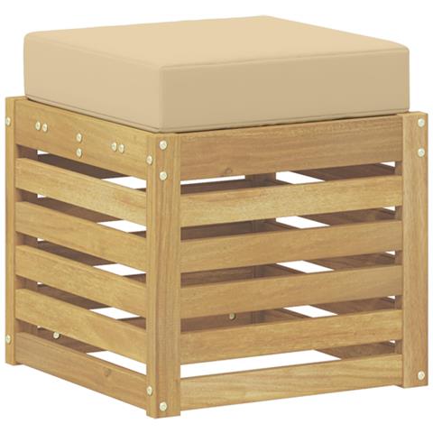 Panca da esterno con cuscino Bianco 43 x 43 x 45 cm - Foto 1