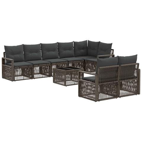 Set Divano da Giardino 9 pcs Grigio polyrattan - Foto 1