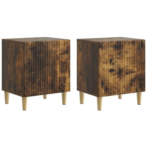Armadio da Notte 2 pcs Rovere Fumo 43 x 34,5 x 50 cm - Foto 1