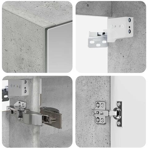 Set di Armadi da Bagno 5 pcs Grigio Cemento - Foto 9