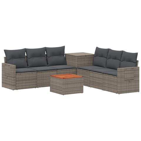 Set di divani 8 pz Grigio e Grigio Scuro - Foto 1