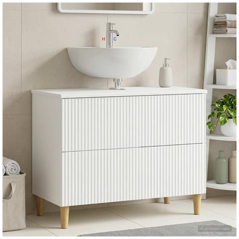 Armadio per Lavabo da Bagno ARNHEM Bianco 82 x 41 x 59 cm - Foto 2