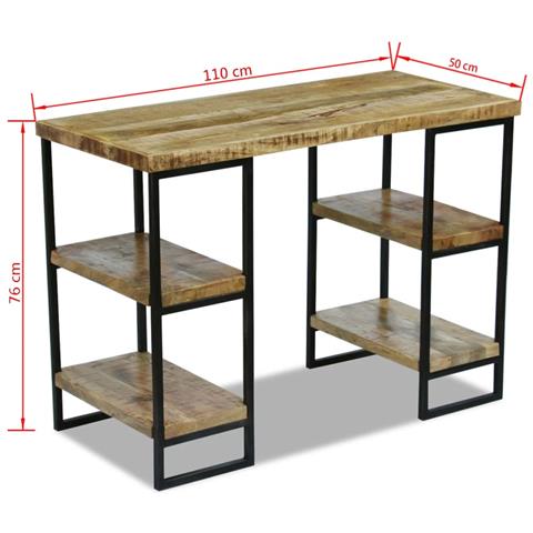 Scrivania da Ufficio in Legno di Mango 110x50x76 cm - Foto 2