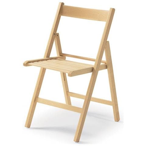 Sedia Pieghevole In Faggio Di Alta Qualita Colore Naturale 43x48xh. 79 Cm - Foto 1