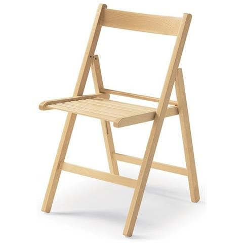 Sedia Pieghevole In Faggio Di Alta Qualita Colore Naturale 43x48xh. 79 Cm - Foto 2