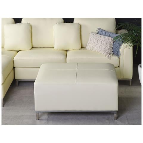 Pouf Poggiapiedi Ottomano In Pelle Beige Oslo - Foto 36