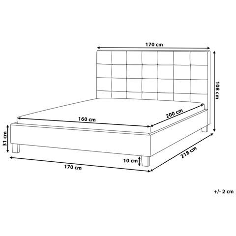 Letto In Tessuto Grigio Chiaro 160x200 Cm La Rochelle - Foto 29