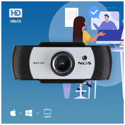 Webcam HD XpressCam720 con Microfono Intergrato USB 2.0 - Nero / Argento - Foto 2