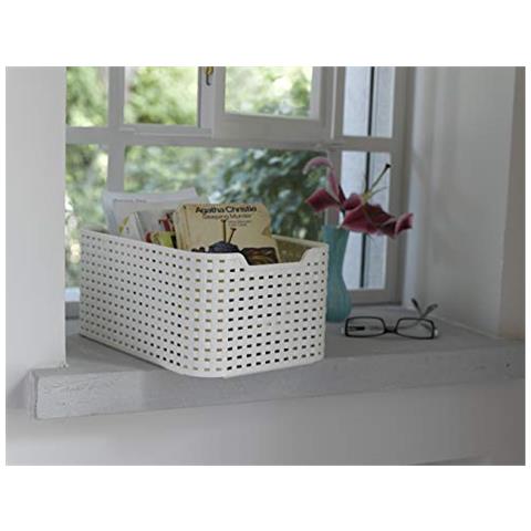 Small Stile Rettangolare Cestino Di Immagazzinaggio Vintage White 6 Litri - Foto 4