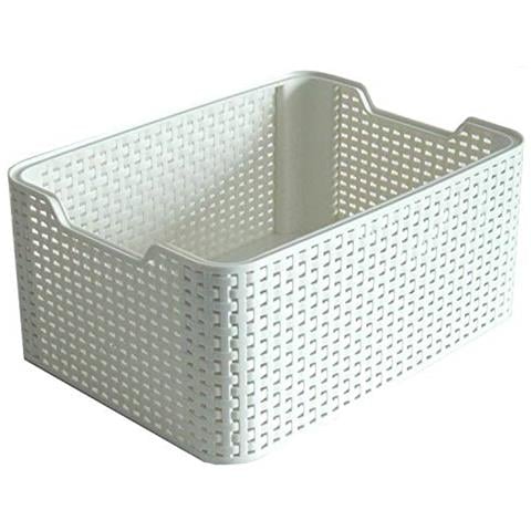 Small Stile Rettangolare Cestino Di Immagazzinaggio Vintage White 6 Litri - Foto 1