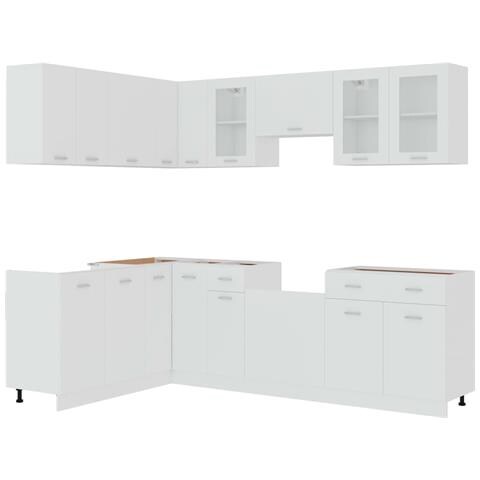 Set Armadi da Cucina 11 pz Bianco in Truciolato - Foto 2