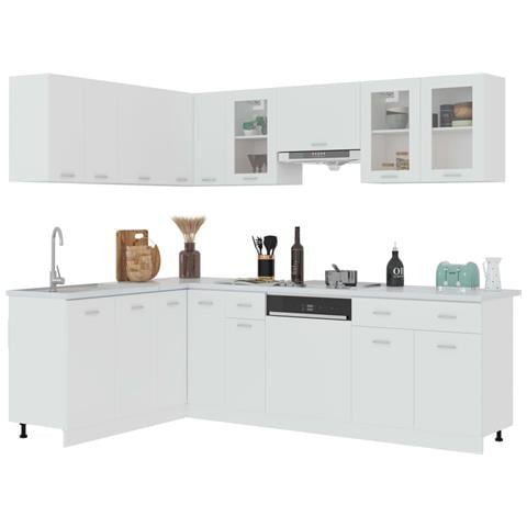 Set Armadi da Cucina 11 pz Bianco in Truciolato - Foto 1