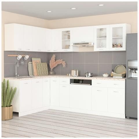 Set Armadi da Cucina 11 pz Bianco in Truciolato - Foto 9